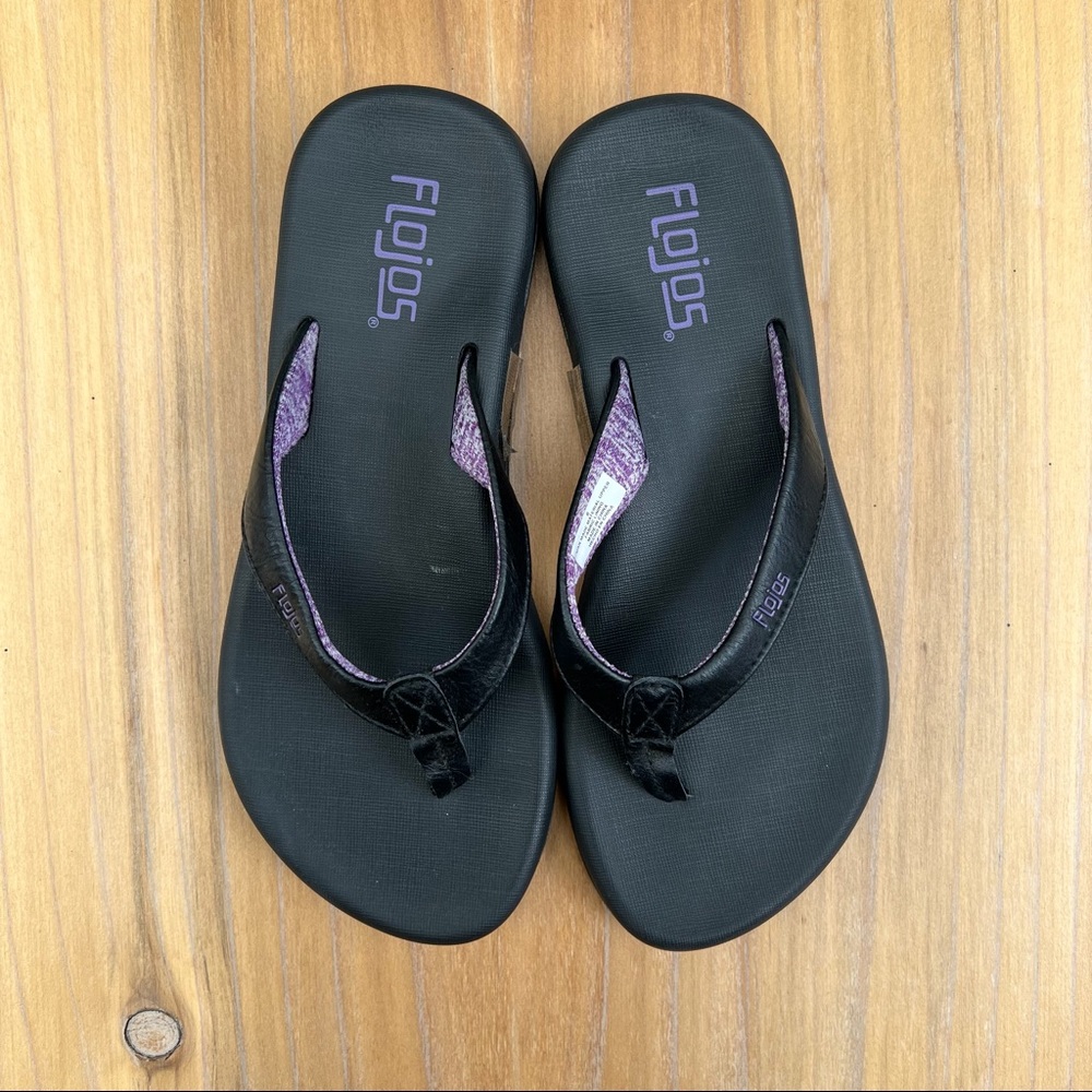 Flojos Black Flip Flops Thongs New